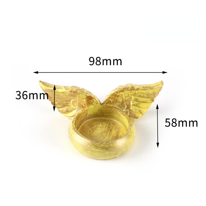 Angel Wings Candle Holder Resin Statue Home Decoration Prayer Candlestick for Home Wedding Christmas Church
