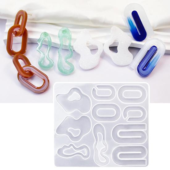 Jewelry Mold Multiple Non-Stick Easily Shapes Demoulding Silicone Geometric Earrings Pendant Mold Handmade
