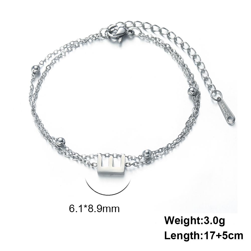 Dreamtimes 26 Alphabet Letter Charm Bracelet Silver Color Chain Initial Bracelets For Women Jewelry Adjustable Birthday Gift