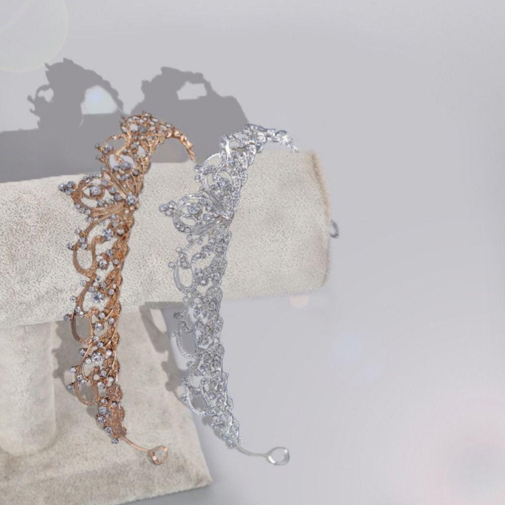 Classical Rhinestone Headband Vintage Princess Crown Bridal Headwear for Women Girl