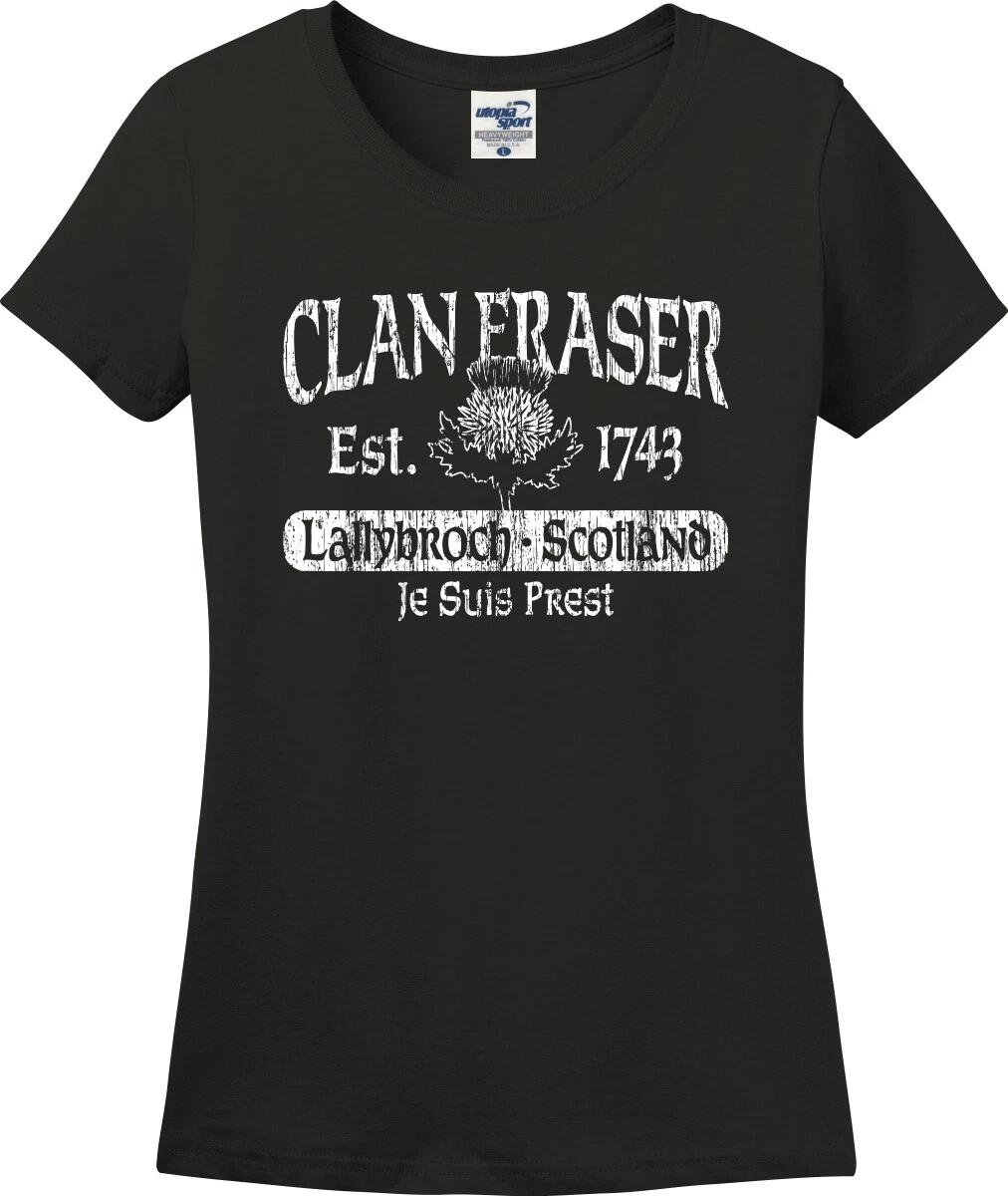 Clan Fraser Lallybroch Scotland Thistle Missy Fit Ladies T-Shirt (S-3X) XXL