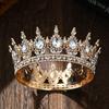1 Stück Luxus Kristall Königskrone Vintage Ton Design Runde Strasssteine Perfekt für Braut Abschlussbälle Schönheitswettbewerbe Märchen Besondere Anlässe
