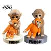 Lightweight Monkey Sculpture Figurine 3D Printed Cute Holding Plush Toy Eco-friendly Statue Desktop Ornament for Living Room Bedroom Tabletop