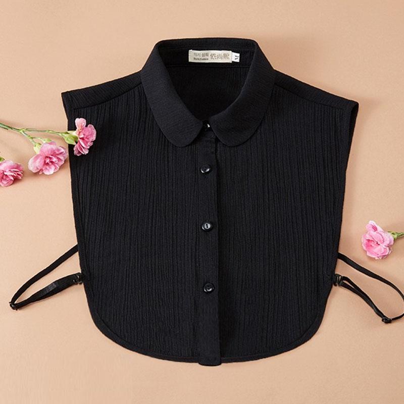 

Модный бисерный фальшивый воротник Женские съемные воротники Черные ложные воротники Женский съемный шифоновый полурубашка галстук Неп крагие