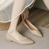 Popular Soft Leather Comfortable Single Shoes Women 2025 Autumn New Temperament Flat Bottom Soft Bottom Gentle Fairy Pointed Breathable Woman