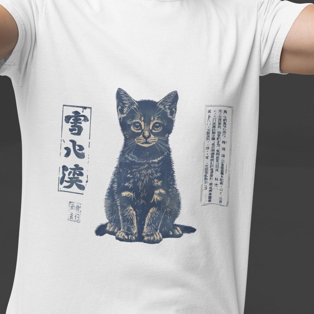 Vintage cat tshirt, Japanese t-shirt, Retro cute kitten tee, Custom graphic #26 Unisex T-Shirt M