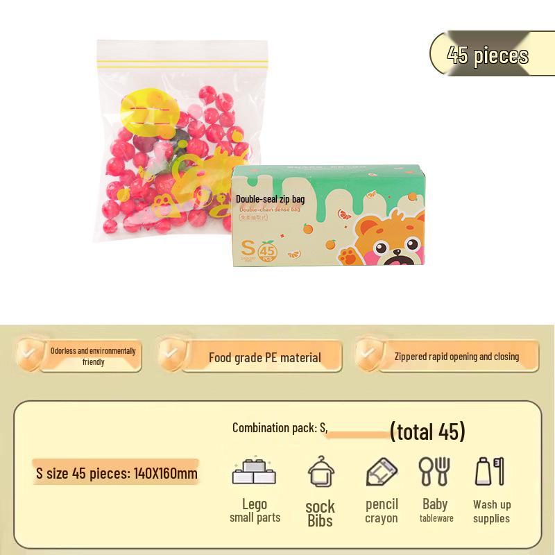 Zesílené sáčky do lednice s dvojitým těsněním - Samouzavírací, Vzduchotěsné, Se stahovací šňůrkou