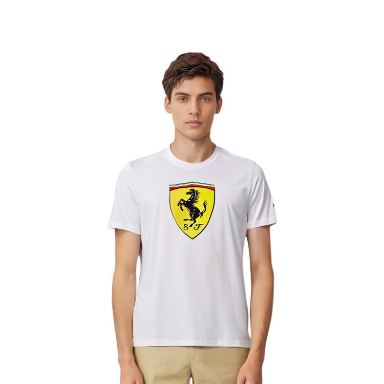 Puma T-Shirt mit Logo-Print, Rundhalsausschnitt, kurze Ärmel, Herren-Oberteile, Weiß 538175-04