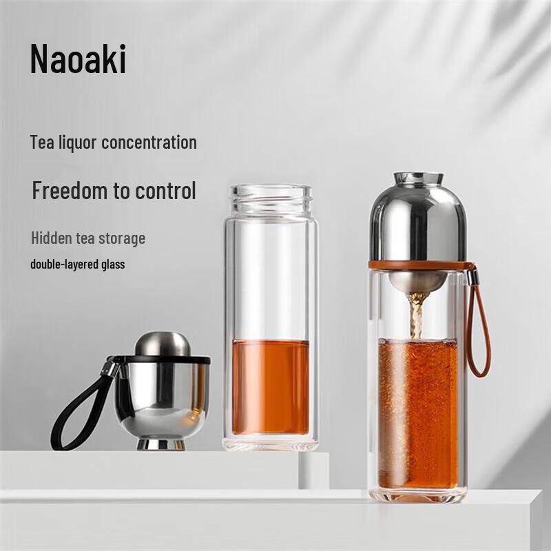 Double-Layer Glass Tea Infuser Bottle