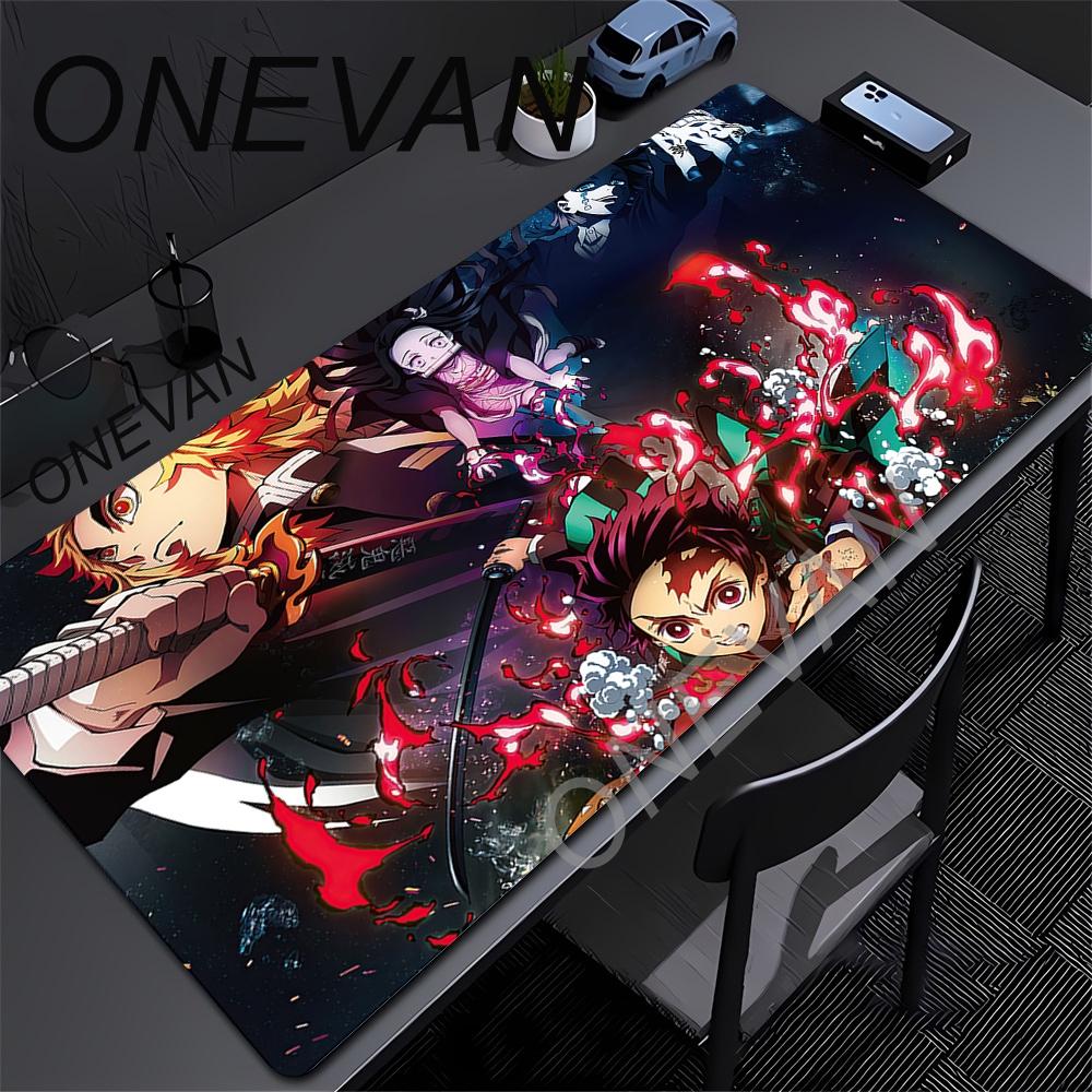 Mouse Pad Rubber Mat Anime Demon Slayer Gaming Deskmat Keyboard Pads Cartoon Cute Mousepad Kawaii Pc Accessories Mouse Mats Xxl