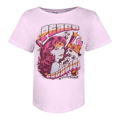 Wonder Woman Womens/Ladies Peace Love Equality T-Shirt
