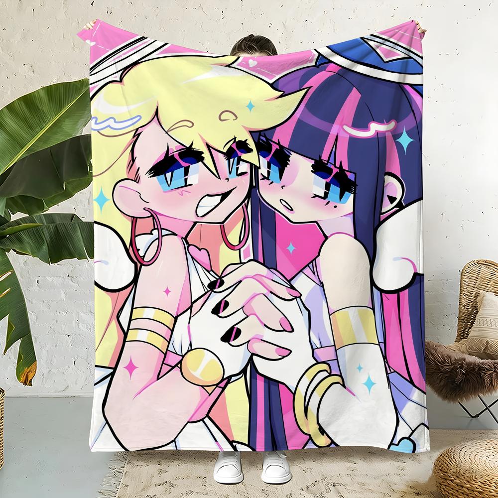 Anime P-Panty Stocking Throw Flannel Throw Blanket,Bed Home Office Nap Blanket Travel,Camping,Picnic Blanket Soft Decor