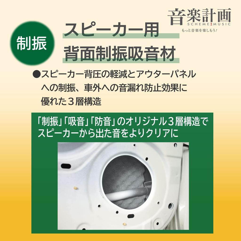 Amon Music Plan Deadening Kit Speaker Surrounding Easy Model 4800 Increased Damping Material Lining Peeling Set [Amazon.co.jp Exclusive] +