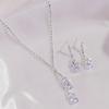 3 Piece Women Minimalist Fashionable Personalized High End Zircon Set With Sparkling Rhinestones Zircon Necklaces Earrings