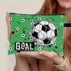 Sports Theme Pouch Portable Travel Cosmetic Bag Foldable Storage Bag Wear-Resistant Soccer Print Cosmetic Bag For Sports-Themed