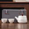 Beam Pot One Pot and Two Cups Suet Jade Porcelain Light Luxury Kung Fu Tea Set Kuaike Cup High-end Brocade Box Gift Box