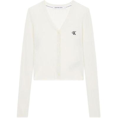 Jeans Letter Jacquard V-Neck Long Sleeve Knit Top Women Tops Off-White J224287