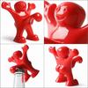 New Reusable Funny Happy Man Red Plastic Wine Cork Bottle Plug Bottle Stoppers Kitchen Bar Tools