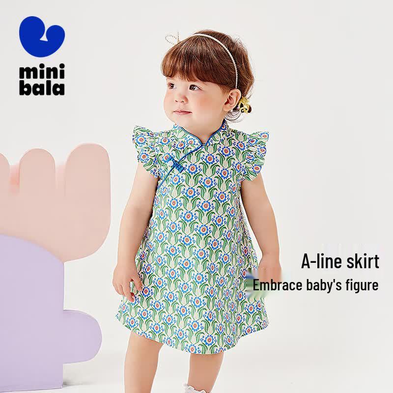 Baby Girl's Flutter Sleeve Cheongsam Dress