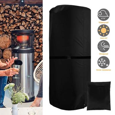 Garden Patio Heater Cover 420D PU Oxford Cloth Dustproof Waterproof Outdoors Furniture Protector UV-Resistant Gas Heater Cover