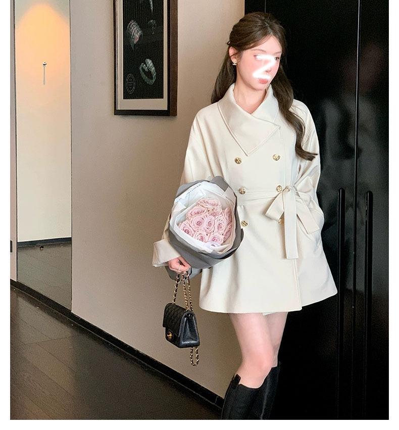 Rich Girl High-End Tie Waist Mid-Length Trench Coat for Women