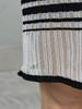 New Summer Color-Block Knitted Dress with Organza Splicing, Round Neck, and Mid-Length Bodycon Design
