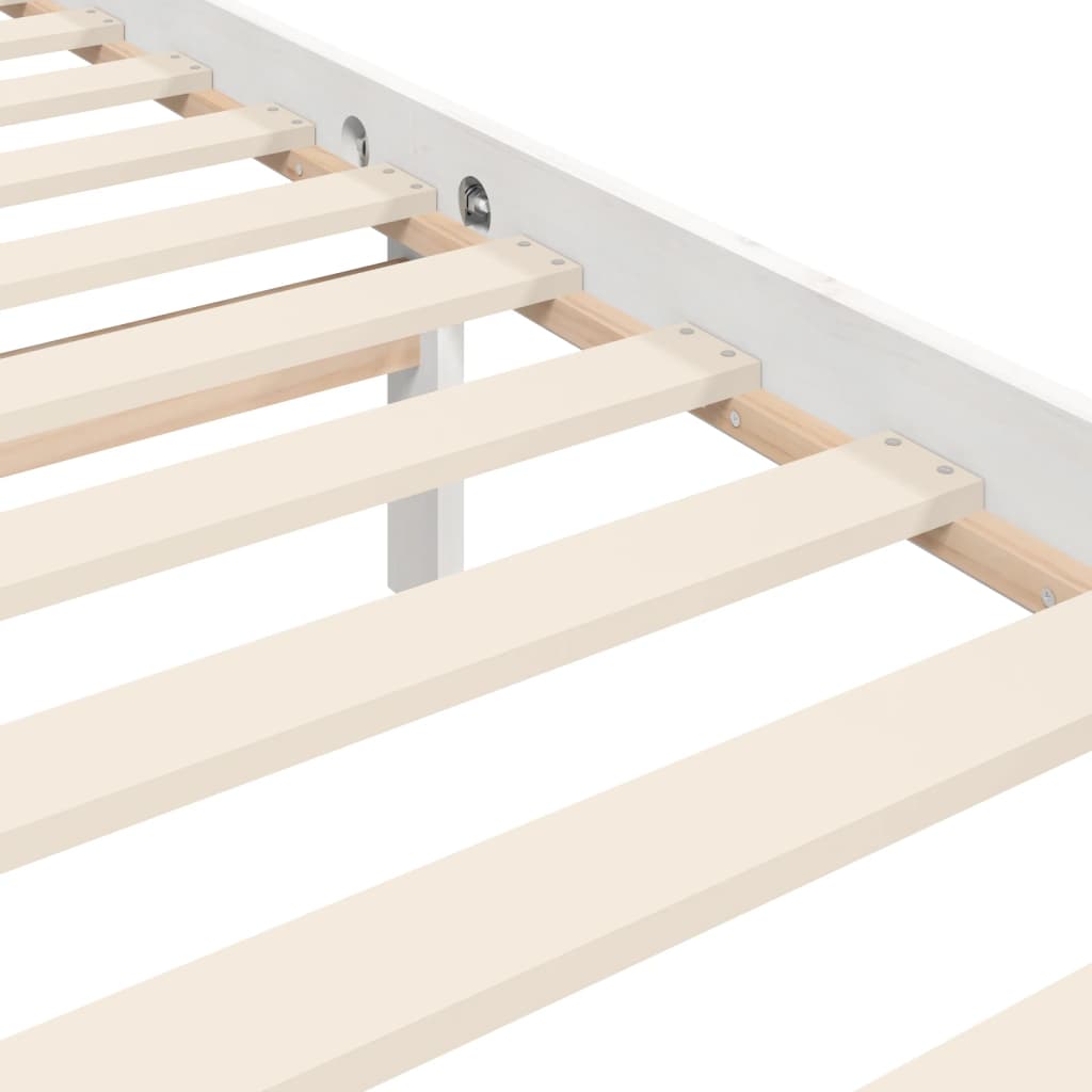 Solid Wood Bed with Headboard White 200x200 cm