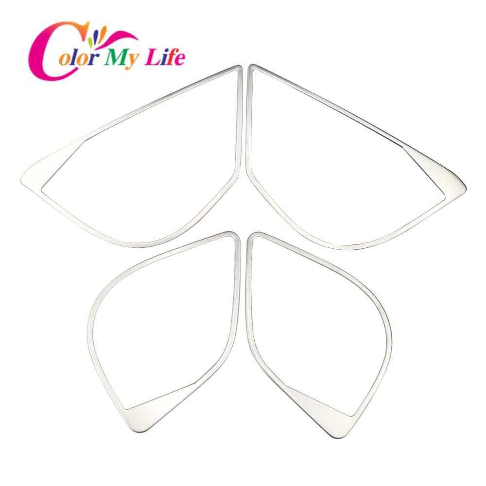 Color My Life Car Inner Door Audio Circle Trim for Toyota C-HR CHR 2016-2022 Stainless Steel Speaker Loudspeaker Frame