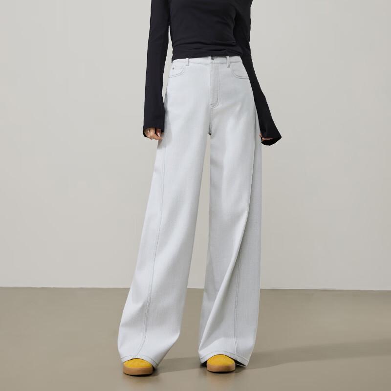 ESE-Y Women's Line Sculpting Straight Loose Wide-Leg Jeans