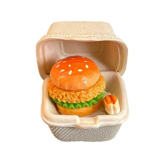 Chick Hamburger Refrigerator Magnet Resin Simulated Food Decorative Fridge Magnet Memo Notes Photo Holder for Home Kitchen Office
