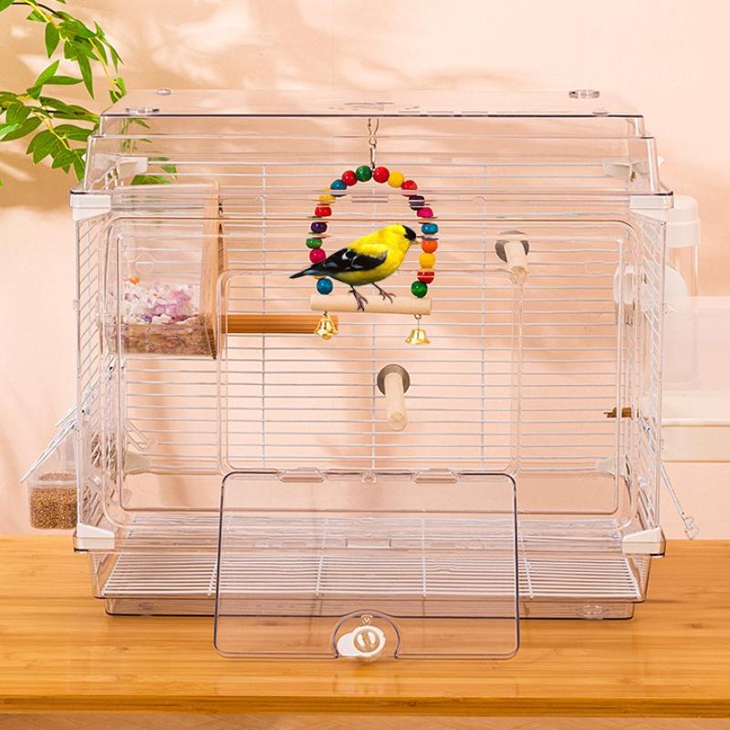 Transparent Bird Cage Easy Interaction Parrot Cage Household Large Space Ornamental Cage Large Villa Bird House Viewing Nest
