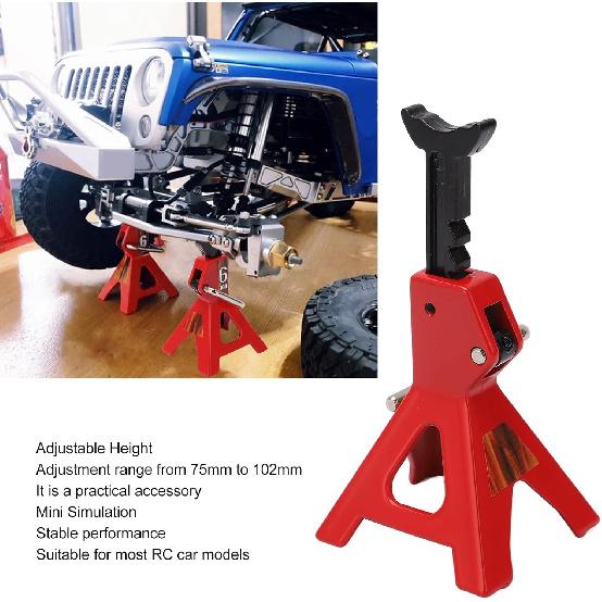 Simulation Jack Stand 75mm~102mm Adjustable Height RC Jack Stand Climbing Car Simulation Decorative Accessory Mini Lifting Jack for SCX10 D90 1/10 RC