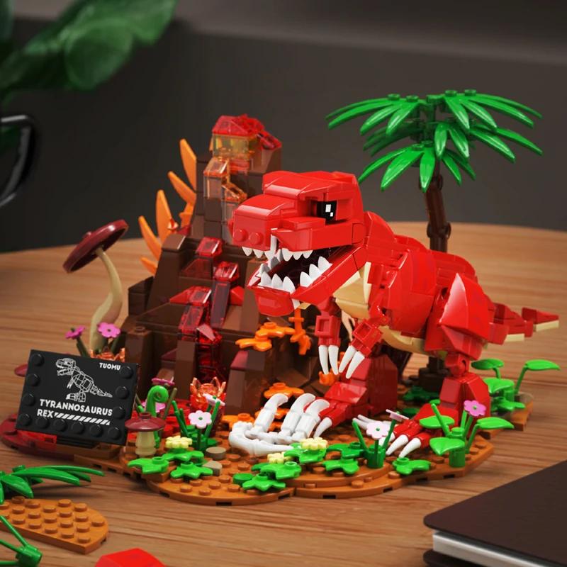 Non-Toxic Moc Jurassic Series Tyrannosaurus Rex Dinosaur Building Blocks Cute Pterosaur Brachiosaurus Bricks Toys Children Birthday Gifts