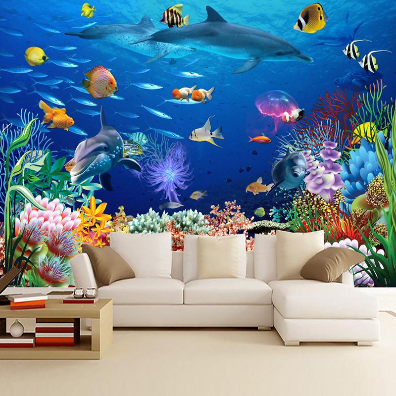 

Murals 3D Dream Underwater World Fish Wall Mural Children Kids Bedroom Background Wallpaper 200 cm(W) x 140 cm(H)