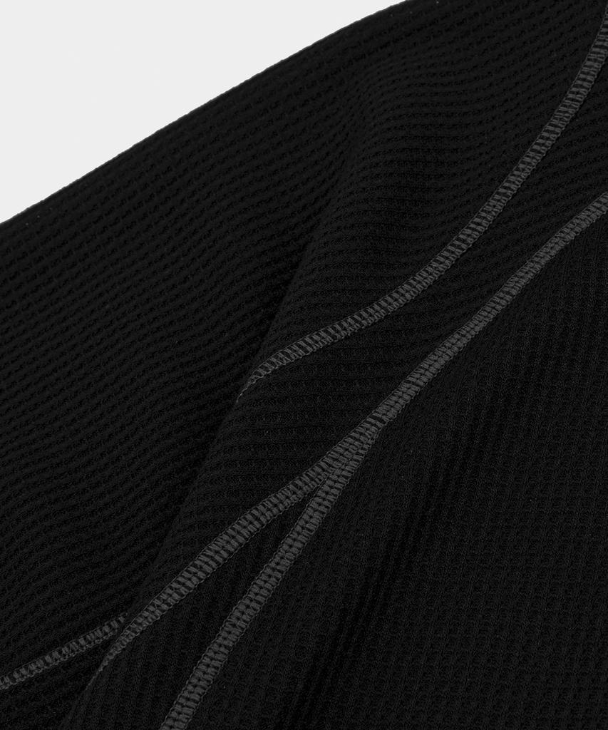 LETTERCOMO Raio Shell Waffle Sleeve Short Sleeve T-Shirt Black
