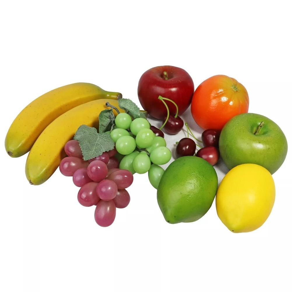 12 Piece Handmade Artificial Fruit Set Lifelike Faux Fruits for Decor Use