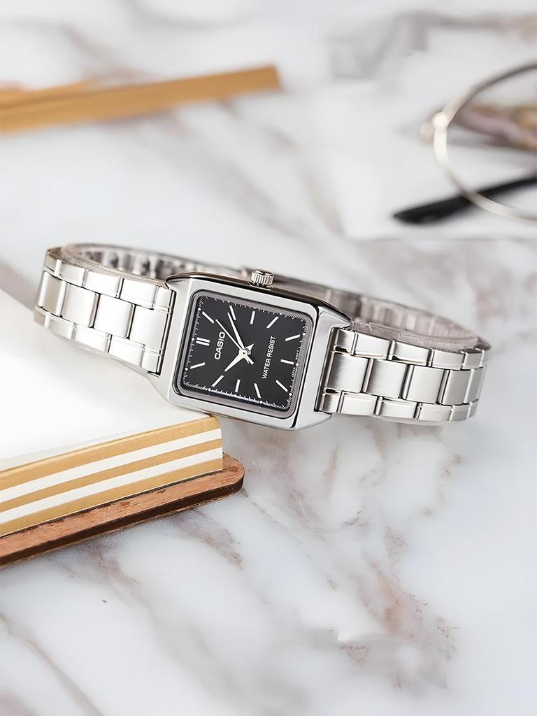Casio - Stainless Steel Case and Strap Women's Quartz Watch LTP-V007D-1E