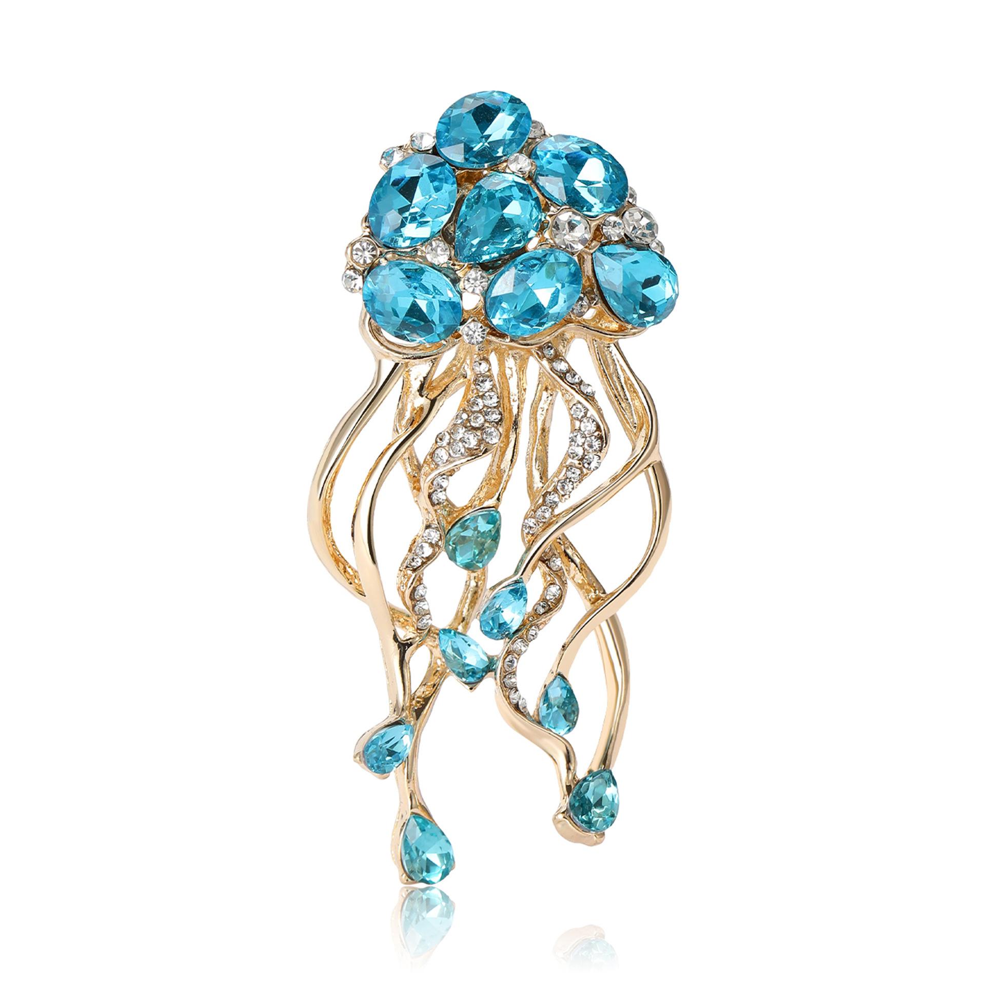 

Винтажная женская модная изысканная брошь-булавка с кристаллами в виде бабочки и медузы, элегантные классические аксессуары для банкетов и вечеринок