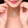 Min Yue 999 Sterling Silver Four-Leaf Clover Diamond Pendant Necklace for Women - Fashionable Light Luxury Design
