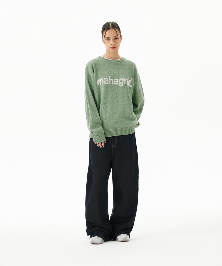 MAHAGRID Basic Logo Knit Sweater Green(Mg2Efmk620A)