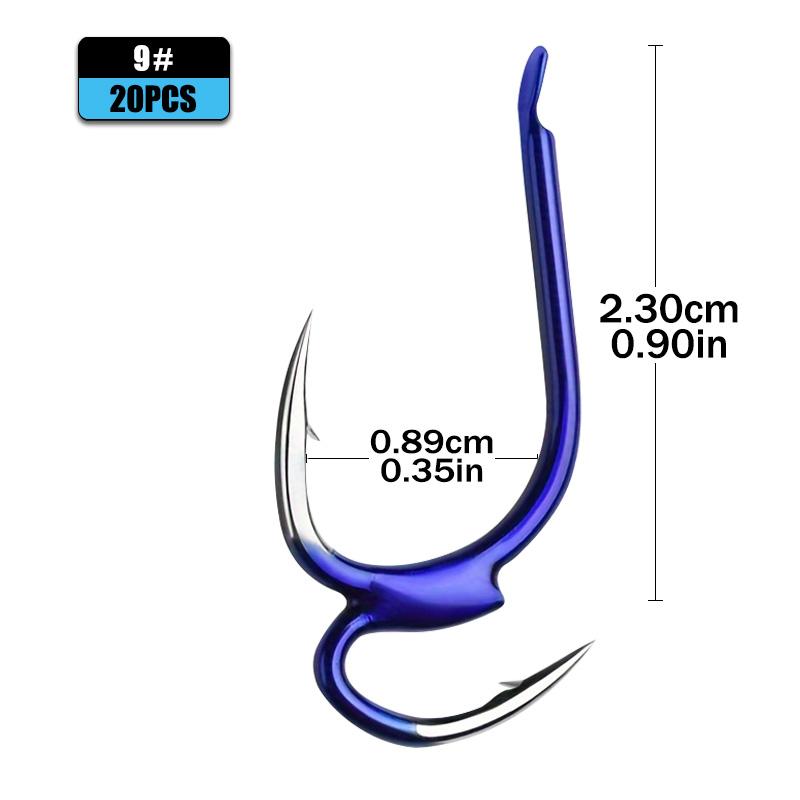 

20PCS Premium Double Hooks - Super Strong, Durable, Corrosion-resistant Carbon Steel Fishing Gear for Catching More Fish