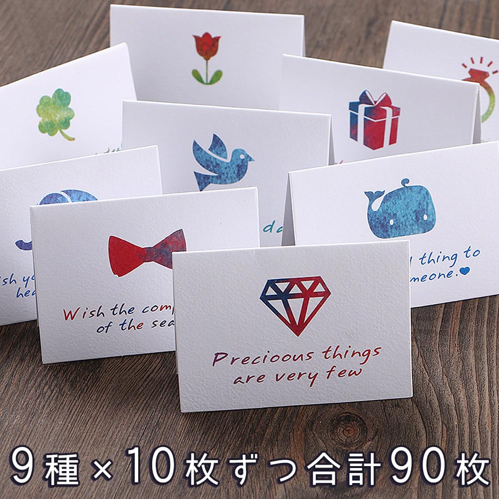 Moin moin Message 90 Cartes Grande Capacité Timbres Colorés avec Aquarelle et Mini Cartes Blanches Simples pour et Cadeaux avec et Cartes Animaux, (9