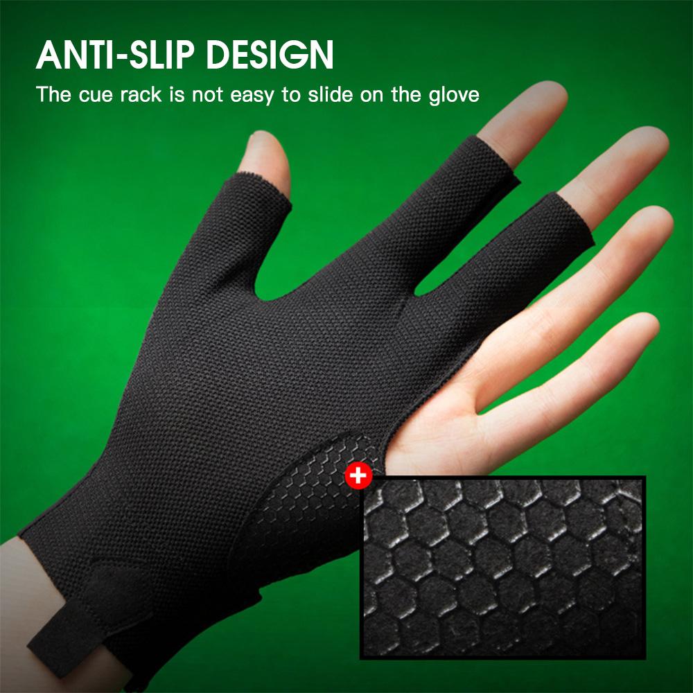 Anti Slip Breathable Billiards Gloves Comfortable Three Finger Snooker Player Gloves