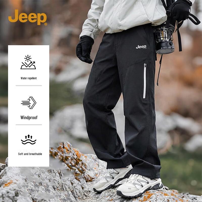 

JEEP Men s Water-Repellent Softshell Straight-Leg Casual Pants L