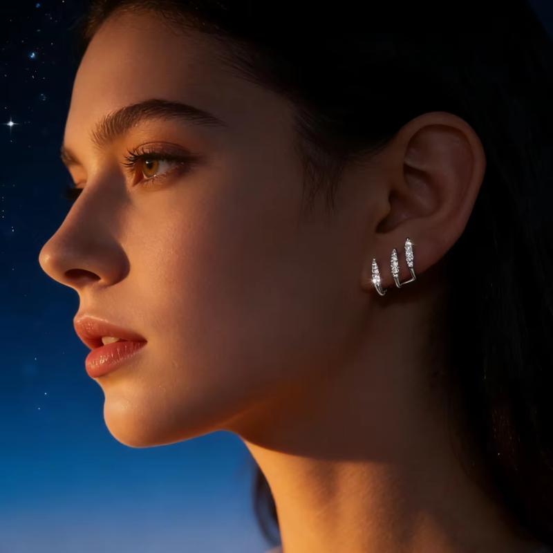 1 Set Metal Circle Drop Small Earrings For Women Trend Pendant Piercing Earrings Set Jewelry Gifts