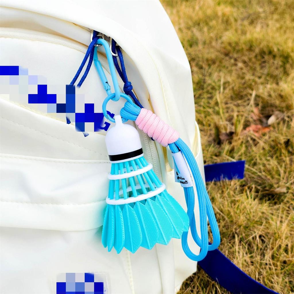 Portachiavi colorato per Badminton, Ciondolo a forma di volano 3D con Clip a Corda Intrecciata