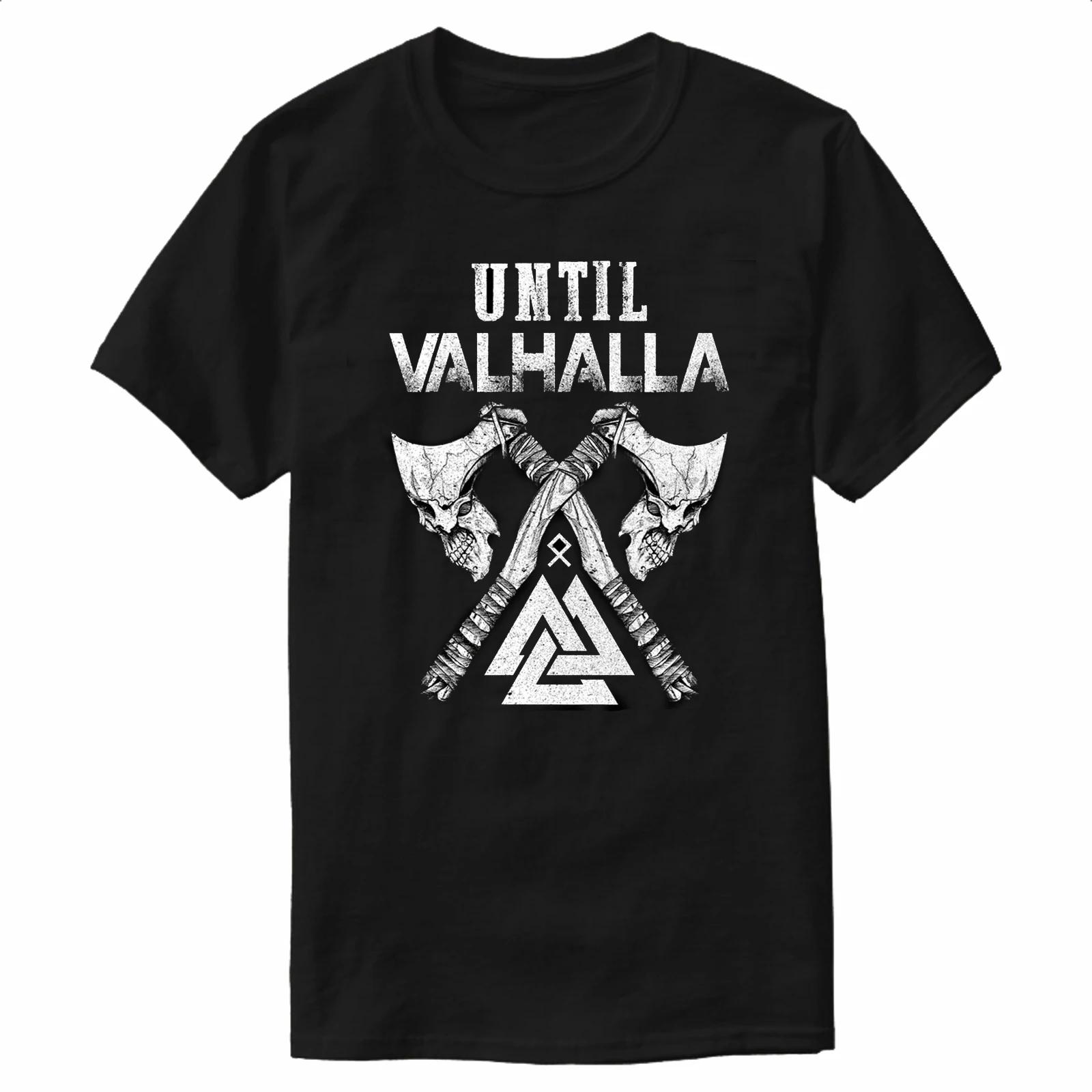 Nordic Warrior Until Valhalla TShirt 100 Cotton ONeck Summer Short Sleeve Casual Mens Tshirt Size S3XL S