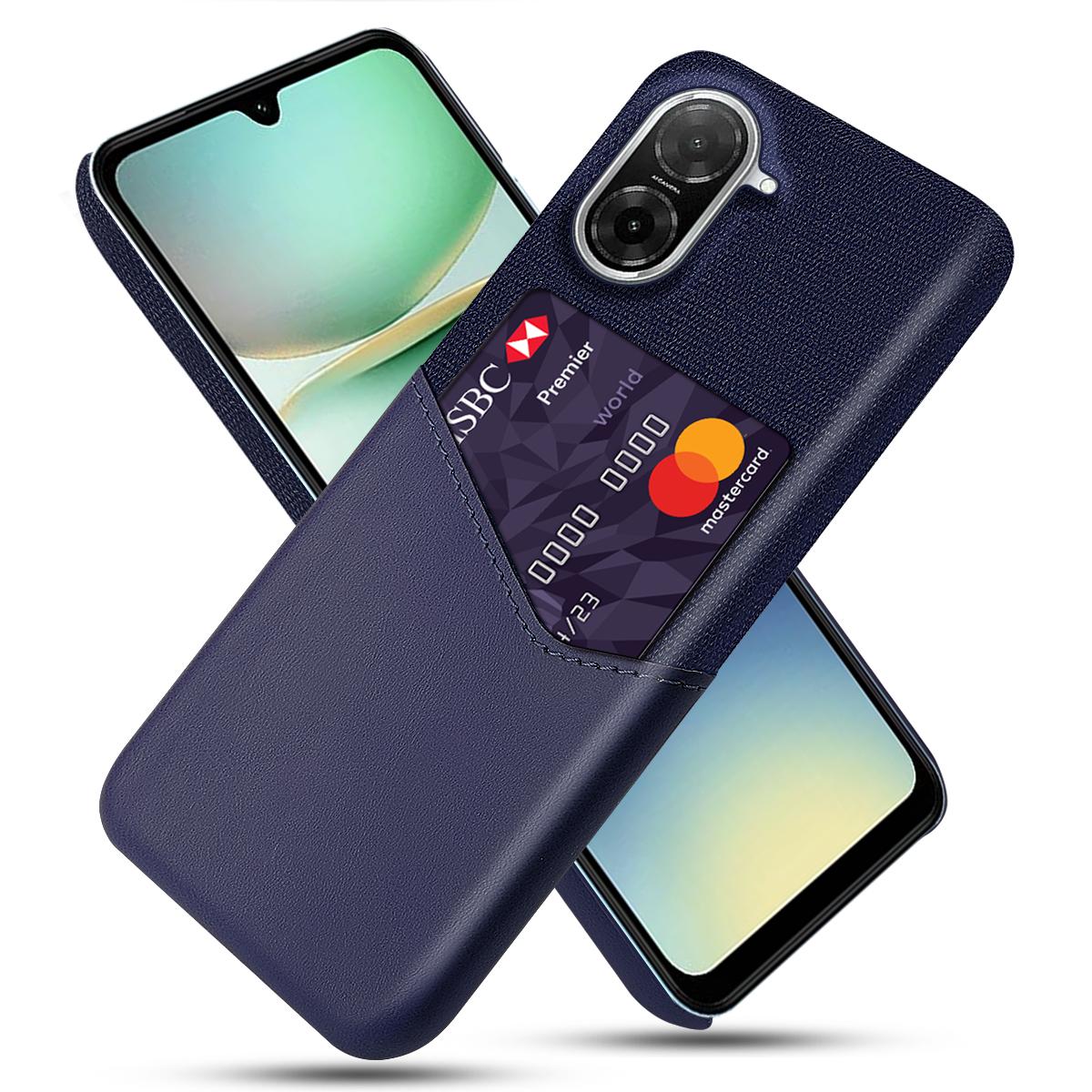 

Для Xiaomi Redmi A5 4G (171.7мм) Чохол Текстура тканини з ПУ шкіри Тверда ПК накладка на телефон з тримачем для карток Blue