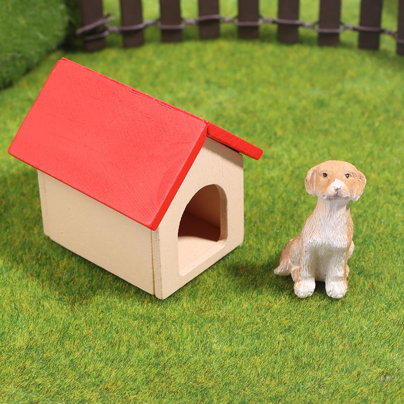 1:12 Dollhouse Miniature Kennel Doghouse Dog Basin Dog Food Furniture Model Decor Toy Doll House Accessories