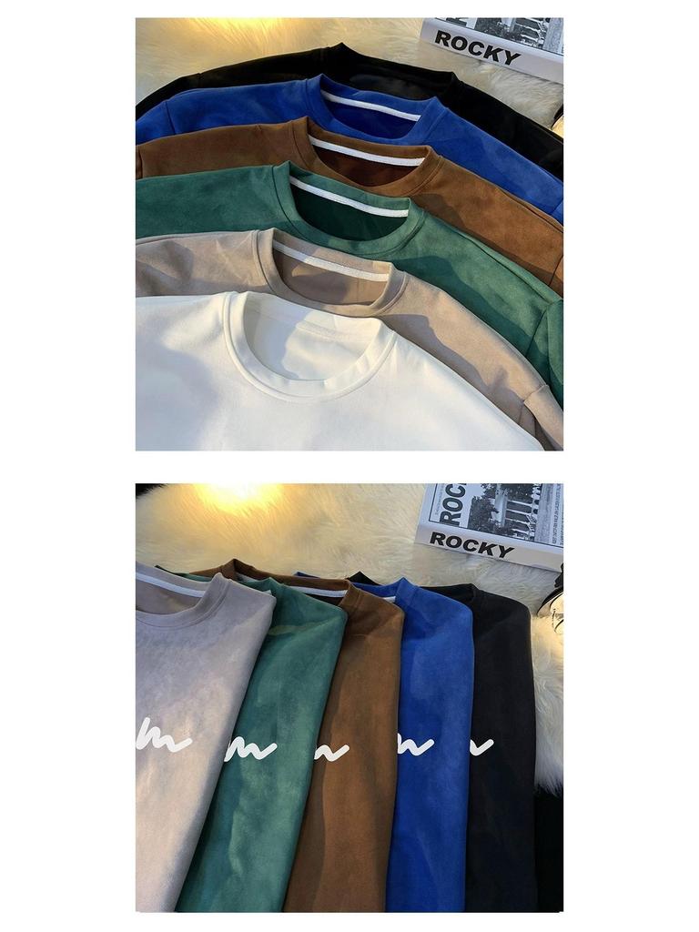 Hua Men's Heavyweight Embroidered Cotton Hoodie - Trendy Spring/Autumn Student Style, Loose Fit Long Sleeve